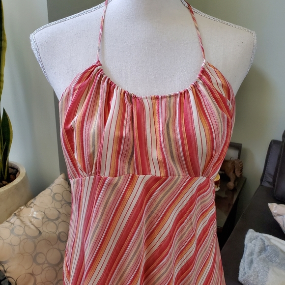 Ann Taylor LOFT Colorful halter dress, fully lined - Picture 3 of 9